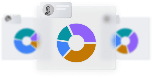 Portfolio allocation visualized as pie charts