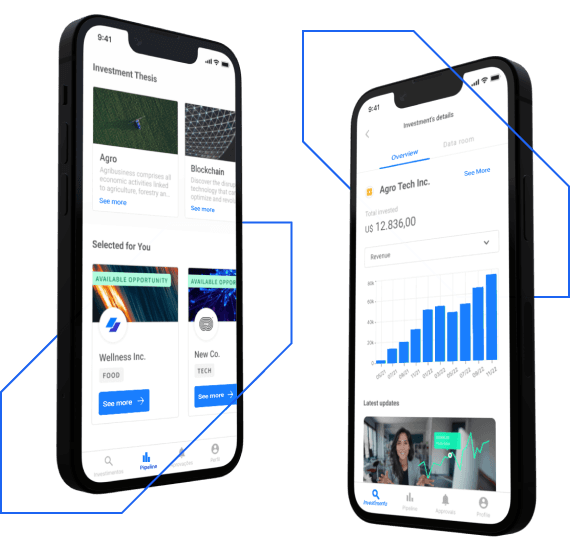 Dealboard mobile app shown on two phones